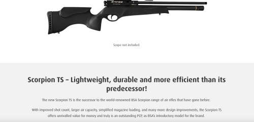 BSA SCORPION TS PCP COMBO(AIR RIFLE 5.5MM/ .22) RETAIL OF R15,816!!