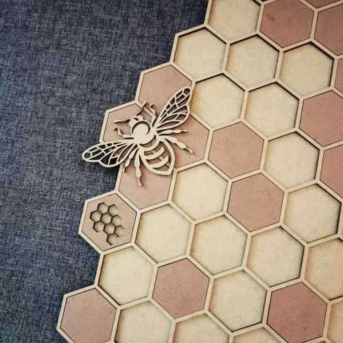 Limited Edition Bee Hive Wall Clock 50 cm - Light Background