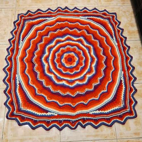 Crochet Acrylic Yarn Square Star - 120cm x 110cm