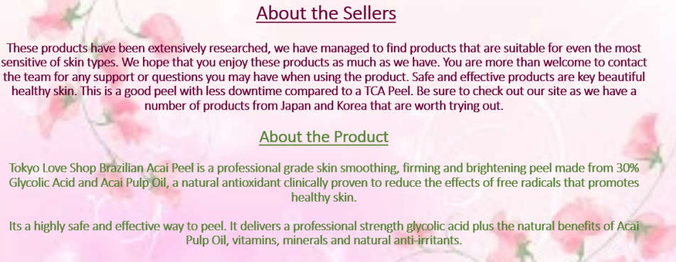 Brazilian Acai Peel- 30% Glycolic Peel - Face and Body