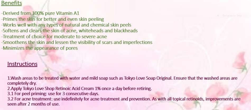 Japanese Retinoic Acid 1% Cream