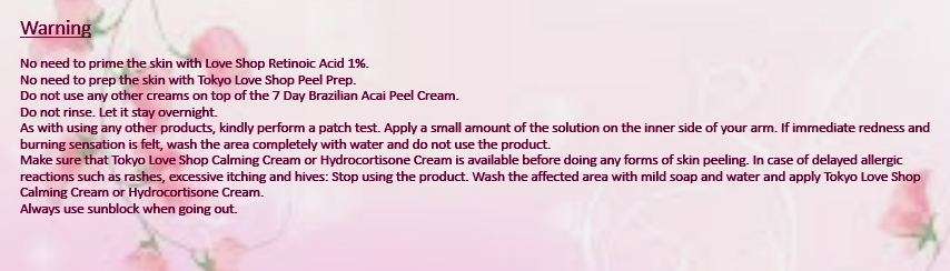 Japanese 7 Day Brazilian Acai Peel Cream, 30g