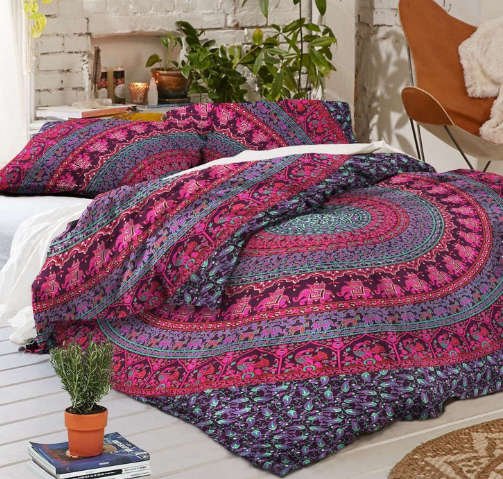 300TC; Duvet and Pillow case; Cotton; Mandala; King; Boho; 100% Indian cotton;