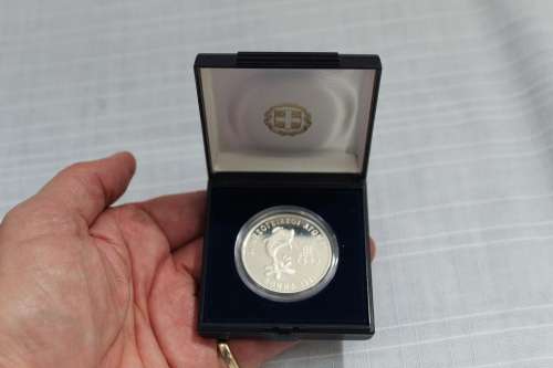 500 Drachmai (XI Mediterranean Games) proof silver coin