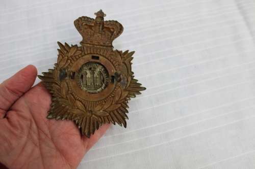 Boer war Scottish King's Borderers helmet plate and centre - rare!