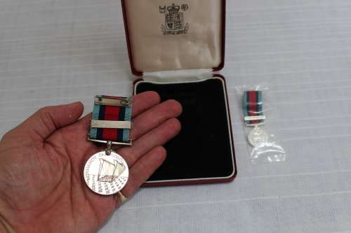 Normandy Campaign Medal - full plus miniature in original box