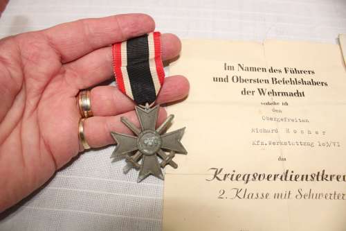German War Merit Cross With Swords Awarded For Exceptional Service