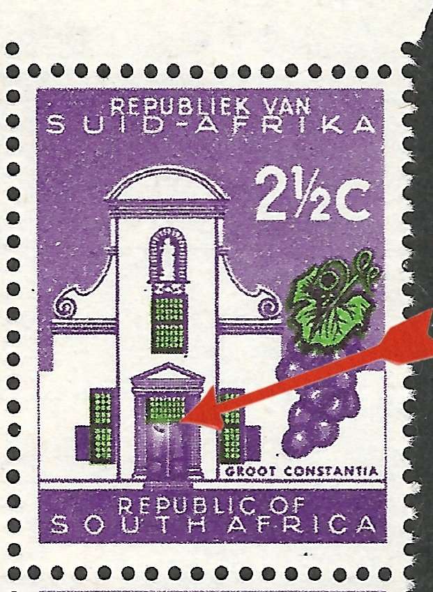 RSA 2½c Top Marginal Positional Block of 6 with Varieties "FIREFLY" & "BROKEN ARCH" SCARCE!!