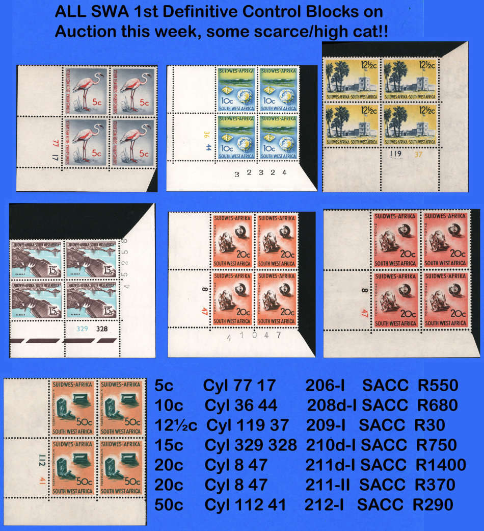 SWA 1961 - 15c 1st Def Ctrl with COLOUR SHIFT! VF/UMM (Cyl 329 328 SACC 210-dI) Var High Cat R750.00