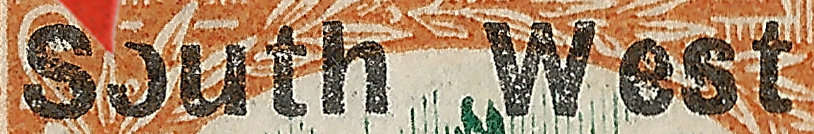 SWA 1927 - 6d Pair with Stunning Ovpt Variety Broken "O" of "South" VF/MM (SACC 69 var) Cat R130.00+