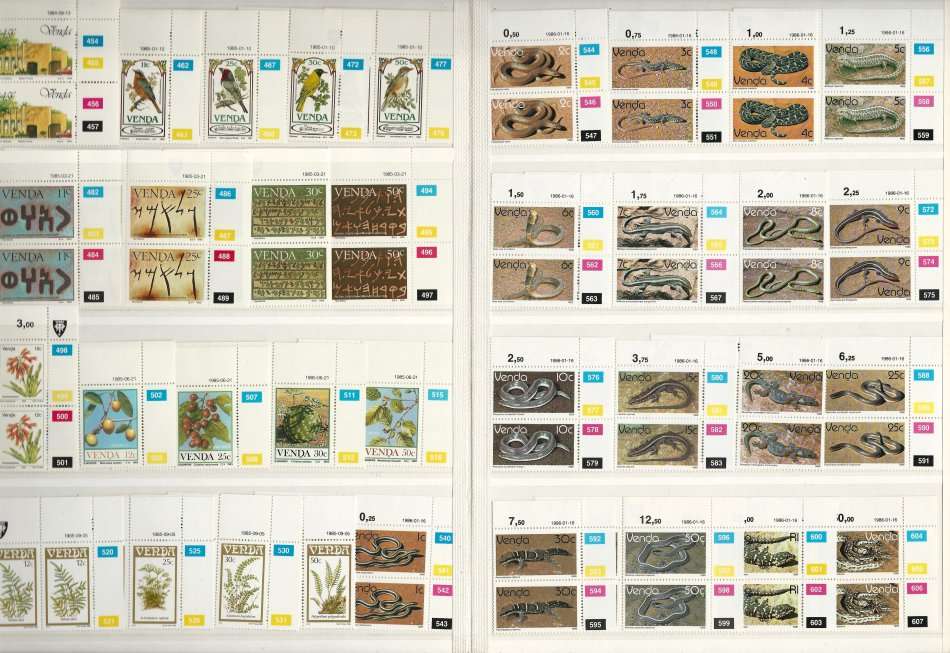 KABE ALBUM (8 page/16 side) Venda with 36 sets/186 Control Blocks to 1994!! SACC Combined Cat R3500+