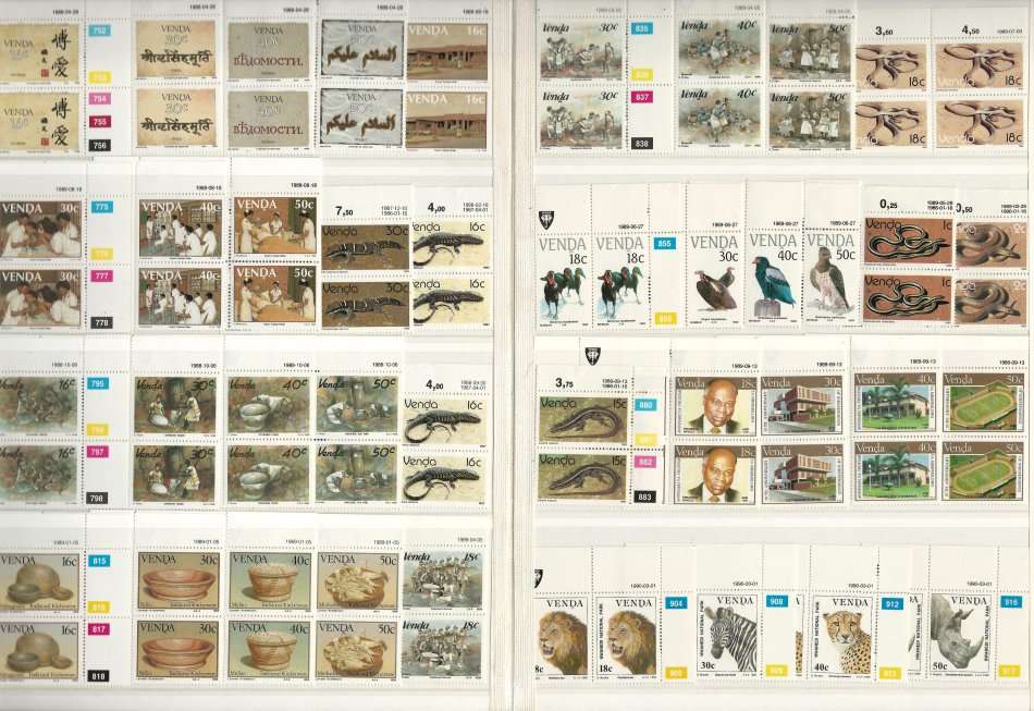 KABE ALBUM (8 page/16 side) Venda with 36 sets/186 Control Blocks to 1994!! SACC Combined Cat R3500+