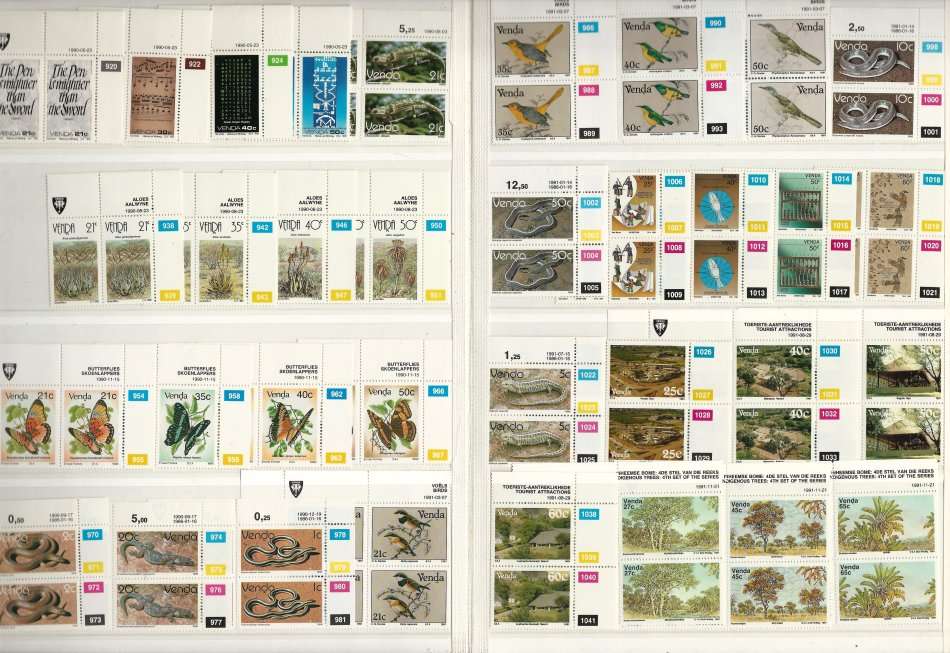 KABE ALBUM (8 page/16 side) Venda with 36 sets/186 Control Blocks to 1994!! SACC Combined Cat R3500+