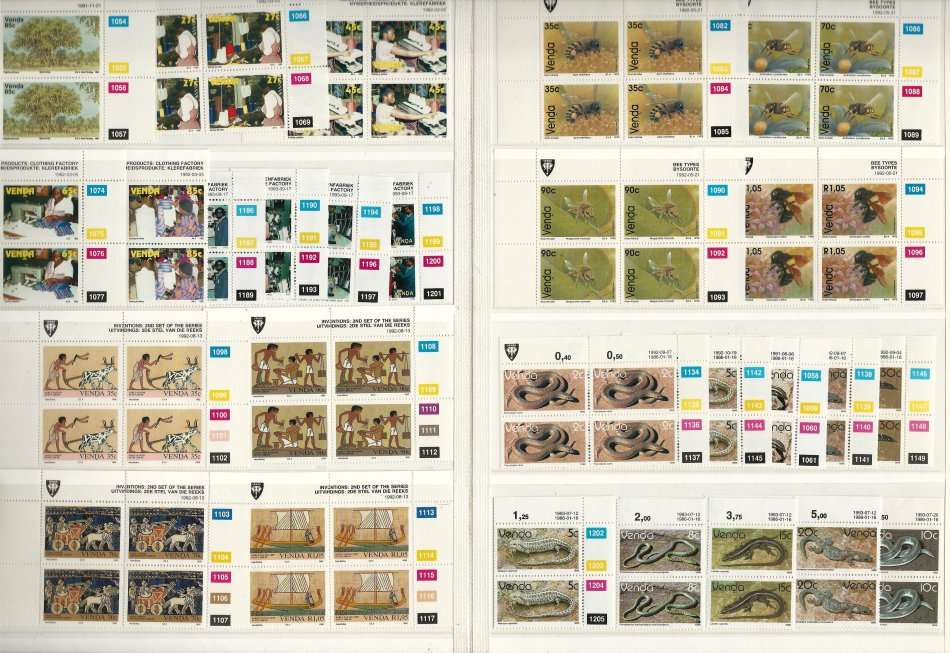 KABE ALBUM (8 page/16 side) Venda with 36 sets/186 Control Blocks to 1994!! SACC Combined Cat R3500+