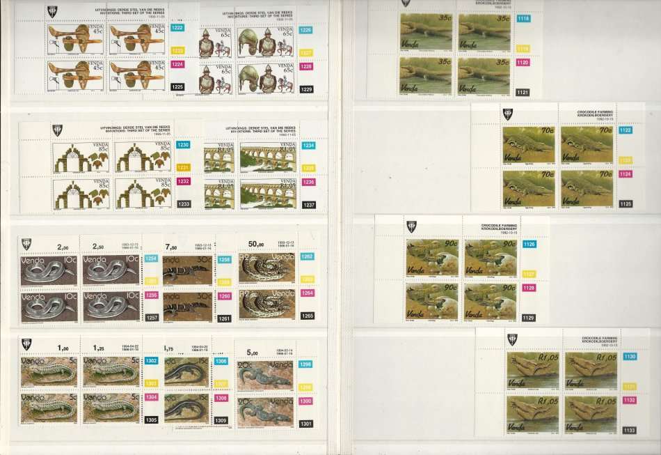 KABE ALBUM (8 page/16 side) Venda with 36 sets/186 Control Blocks to 1994!! SACC Combined Cat R3500+