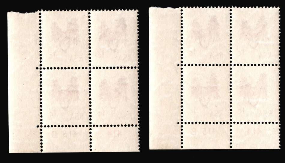 RSA: 1969 2 x 1c Ctrll Blocks with VARIETY - SHIFTED Ctrl No.s into Stamps, UMM, Nice!!