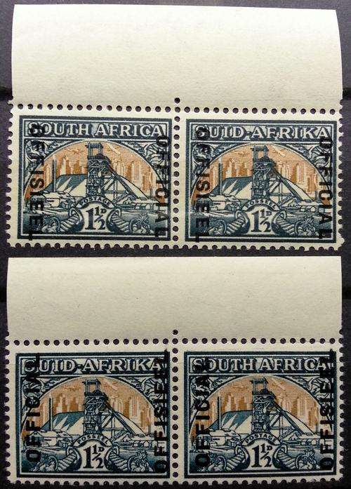 SA UNION - 1 1/2d MINE OFFICIALS, BOTH TYPES MINT with MARGINS (SACC 27 & 39 Tot CV R1130+) MNH