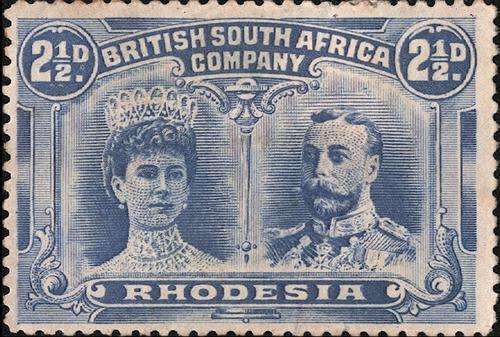 BSAC RHODESIA: 2ÃÂÃÂ½d DOUBLE HEAD - CLEAN MINT DUTY with Heavy Hinge & Thin!!