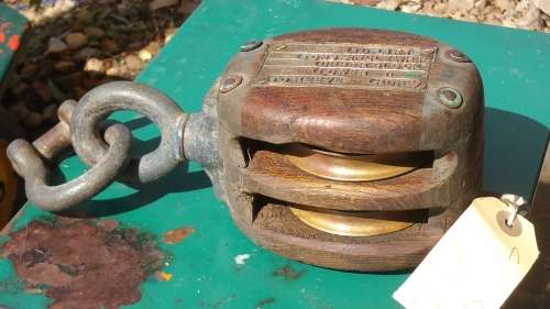 Wood & Brass Rope Block