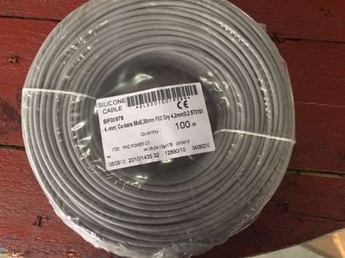 Silicone Cable 4.0mm² untinned Grey (56 x 0.30mm) Single Core  (SOLD IN 100M COILS)