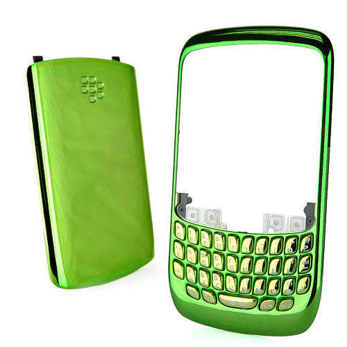 BlackBerry Curve 8520 Housing Chrome Cover + Keypad - Green - this is a cover NOT a phone