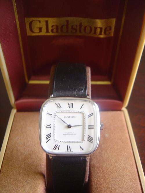 GLADSTONE NOS SWISS WATCH IN ORIGINAL BOX