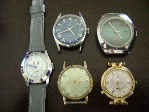 FIVE MENS MANUAL WATCHES FOR PARTS
