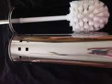 Stainless steel toilet brush set