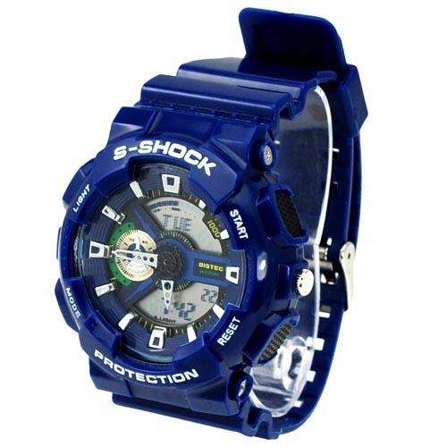 Fashion Multi-functional EL Light 30M Waterproof Dual Time Analog Digital Stop Sports Watch