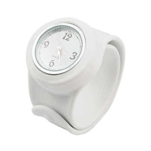 Fashion Flexional Fixed Band Sporty Silicone Quartz Wrist Watch No Need Clasp White