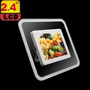 2.4inch LCD Desktop Digital Photo Frame with White Frame Glass