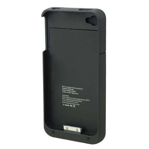 1900mAh Rechargeable Power Charger Battery Case for iPhone 4S/iPhone 4  Black