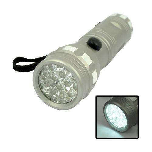 Sliver Grey 14 LED Super Bright Flashlight Torch