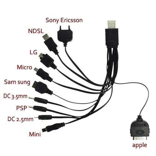 10 in 1 Universal USB Data Charger Cable Cord Line for LG Samsung Nokia Sony