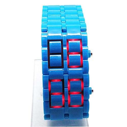 Japanese-inspired Plastic Lava Style Iron Samurai Wrist Watch - Blue, CRAZY!!