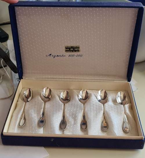 6 Small Silver Spoon Set - Argento 800