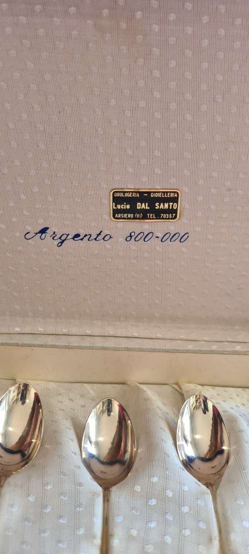 6 Small Silver Spoon Set - Argento 800