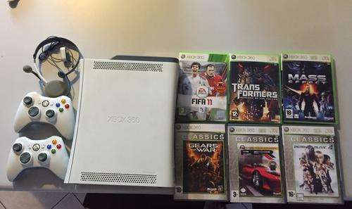 Xbox 360 TWO controllers and 6 games