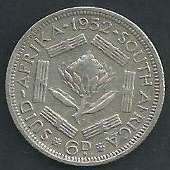 1952 - Sixpence /  6 d . - as per scan.