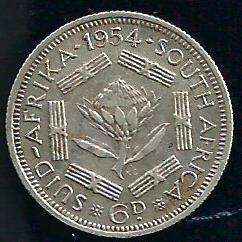 1954 - Sixpence /  6 d . - VF condition as per scan.
