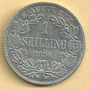 Rare  -  1896 One Shilling / 1/- . VF condition as per scan.