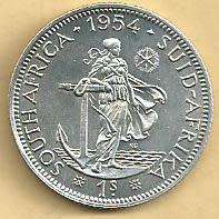 1954 - Shilling /  1/- . - EF condition as per scan.