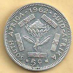 1962 - Five Cent /  5c .  - VF condition as per scan.