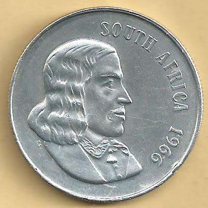 1966 - S A Silver One Rand ( English ) /  R 1. - EF details as per scan.