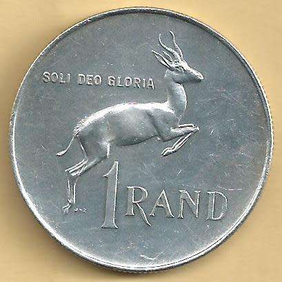 1966 - S A Silver One Rand ( English ) /  R 1. - EF details as per scan.