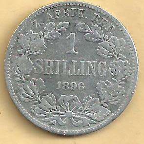 Scarce - 1896 - One Shilling /  1/- . - Fair condition as per scan.