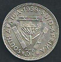 Beautiful 1958 - Threepence / Tickey - EF as per scan.