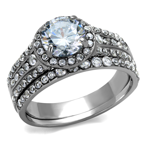 SPARKLING SIMULATED DIAMOND LADIES WEDDING RING SET