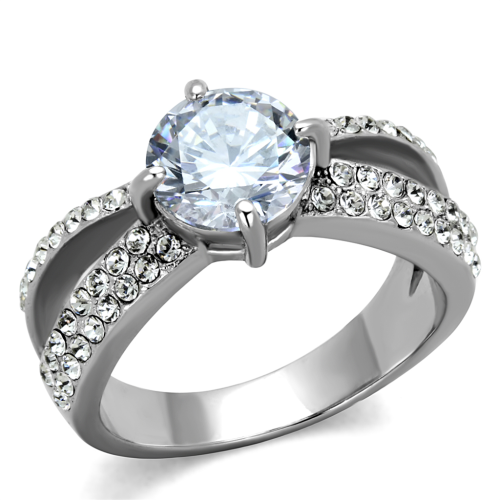 GLAMOROUS SPARKLING SIMULATED DIAMOND LADIES RING