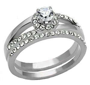 GLAMOROUS SIMULATED DIAMOND LADIES WEDDING RING SET